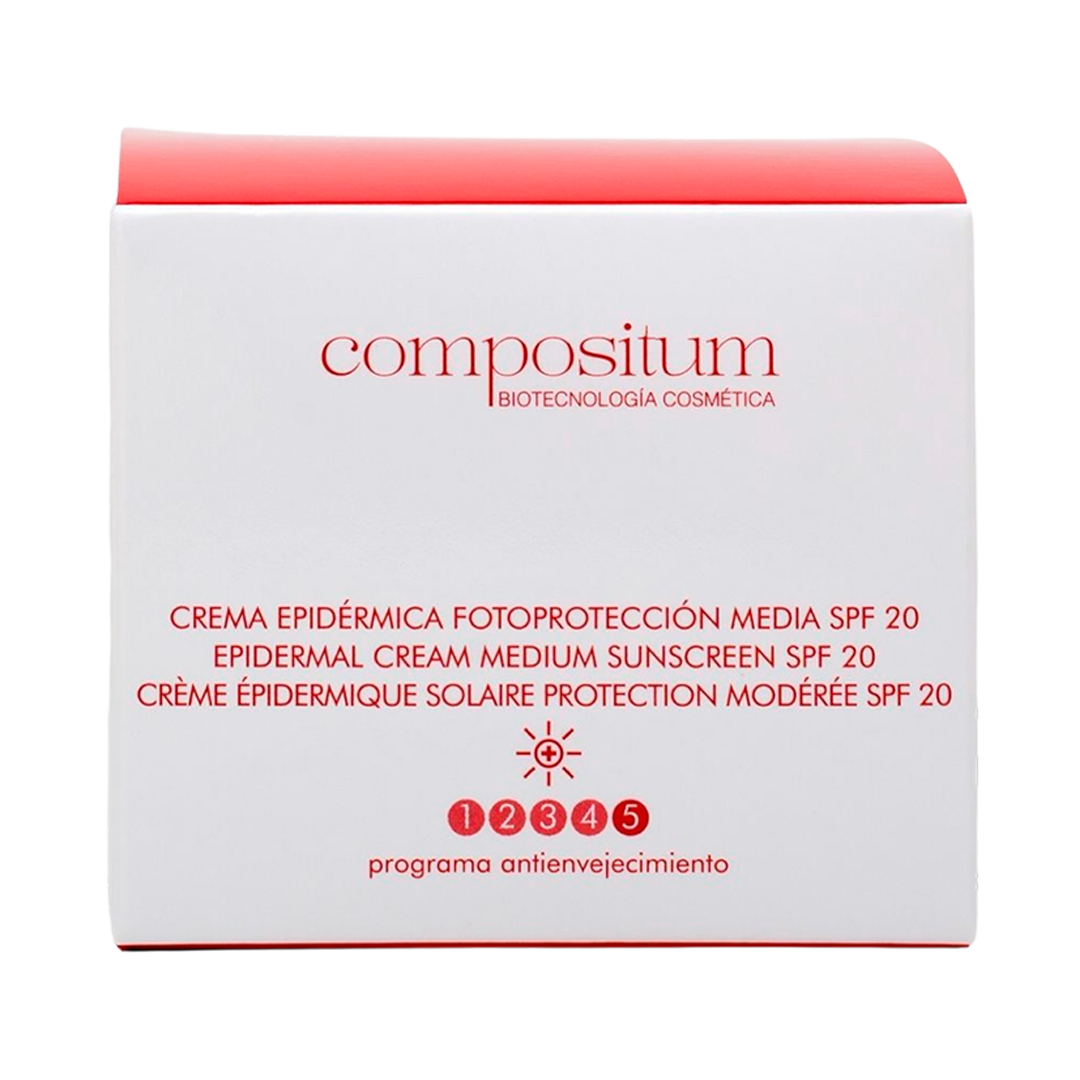 crema epidérmica con spf 20 de la empresa española de cosmetica y belleza natural compositum